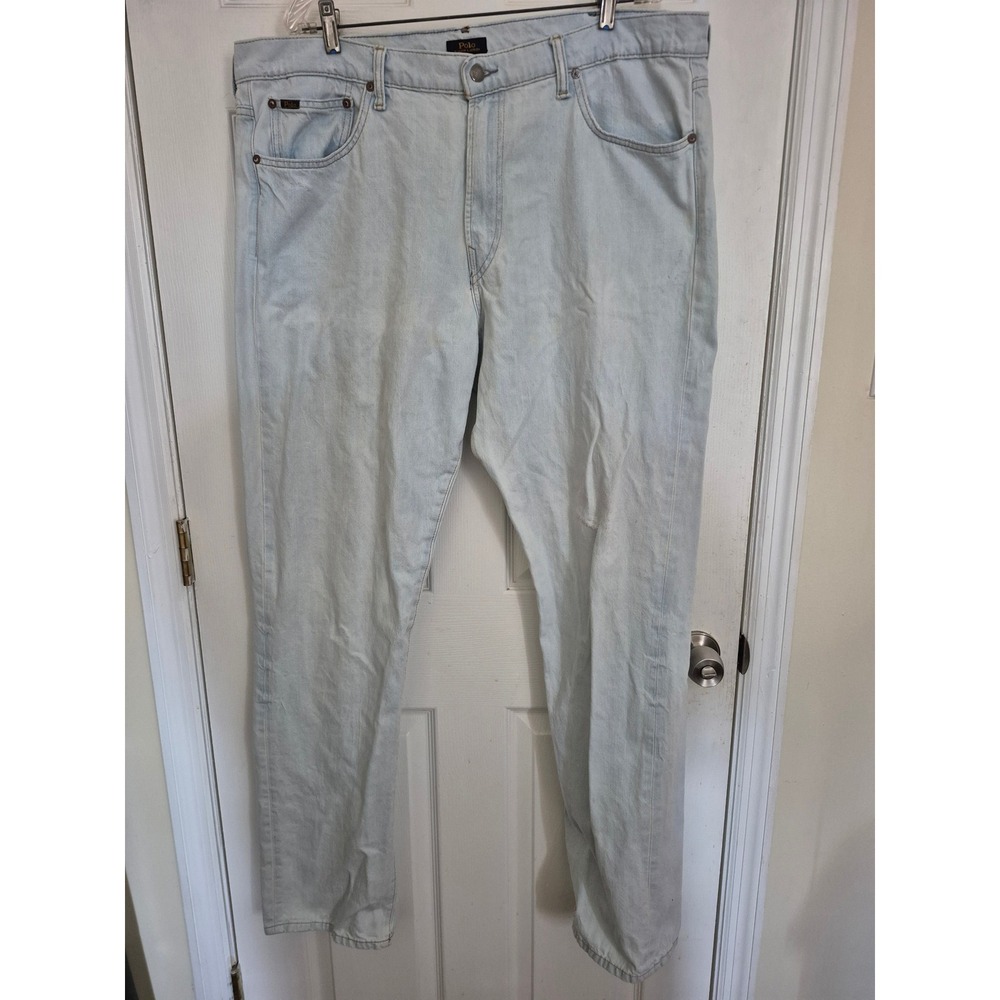 Polo Ralph Lauren Mens Prospect Straight Light Wash Denim Jeans 40x36